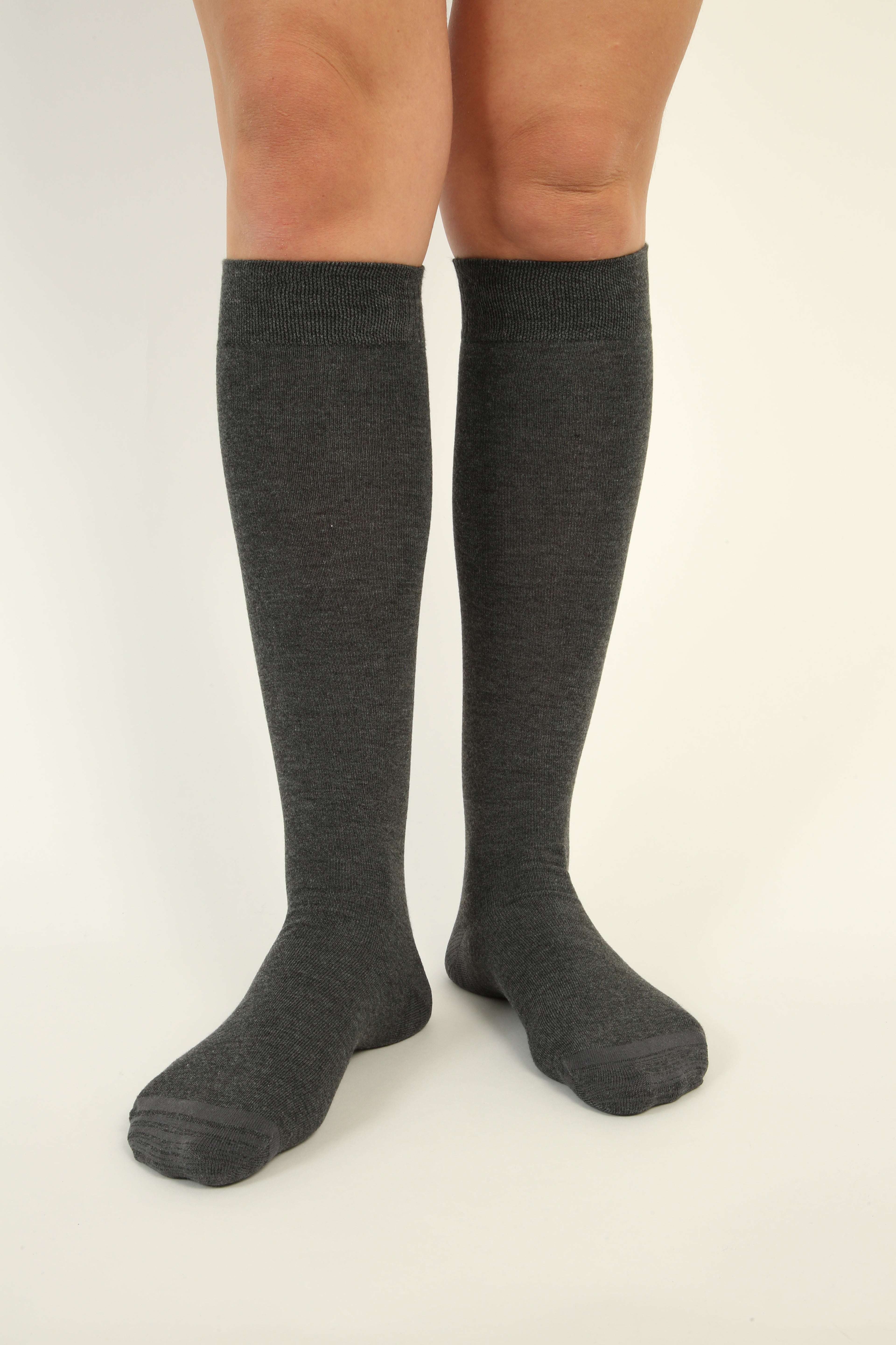 Knee-High Seamless Melange Bamboo Socks - 4 pairs