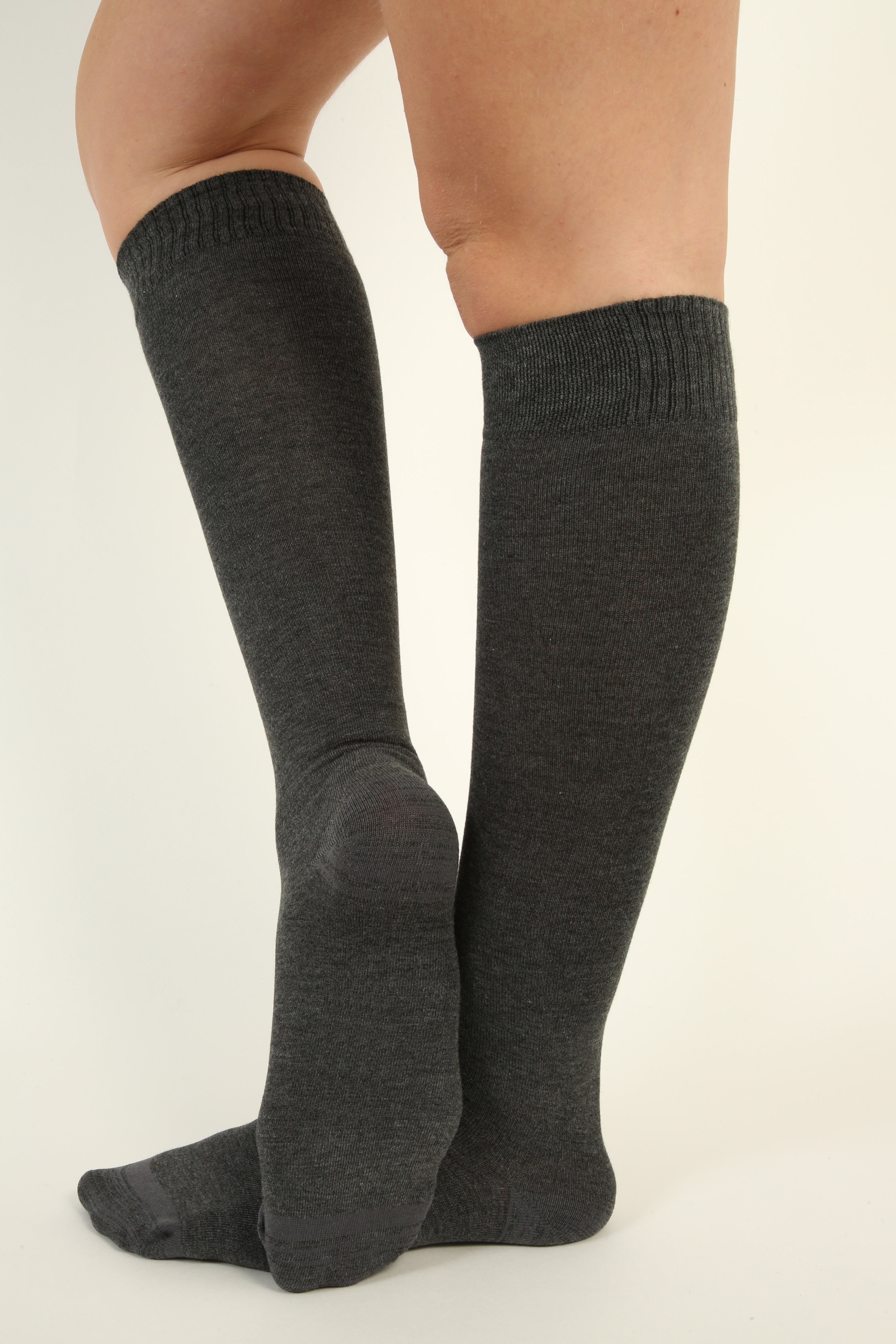 Knee-High Seamless Melange Bamboo Socks - 4 pairs